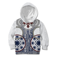 Hawaii Kid Hoodie Barkcloth Pattern Vintage Style LT05 Hoodie Blue - Polynesian Pride