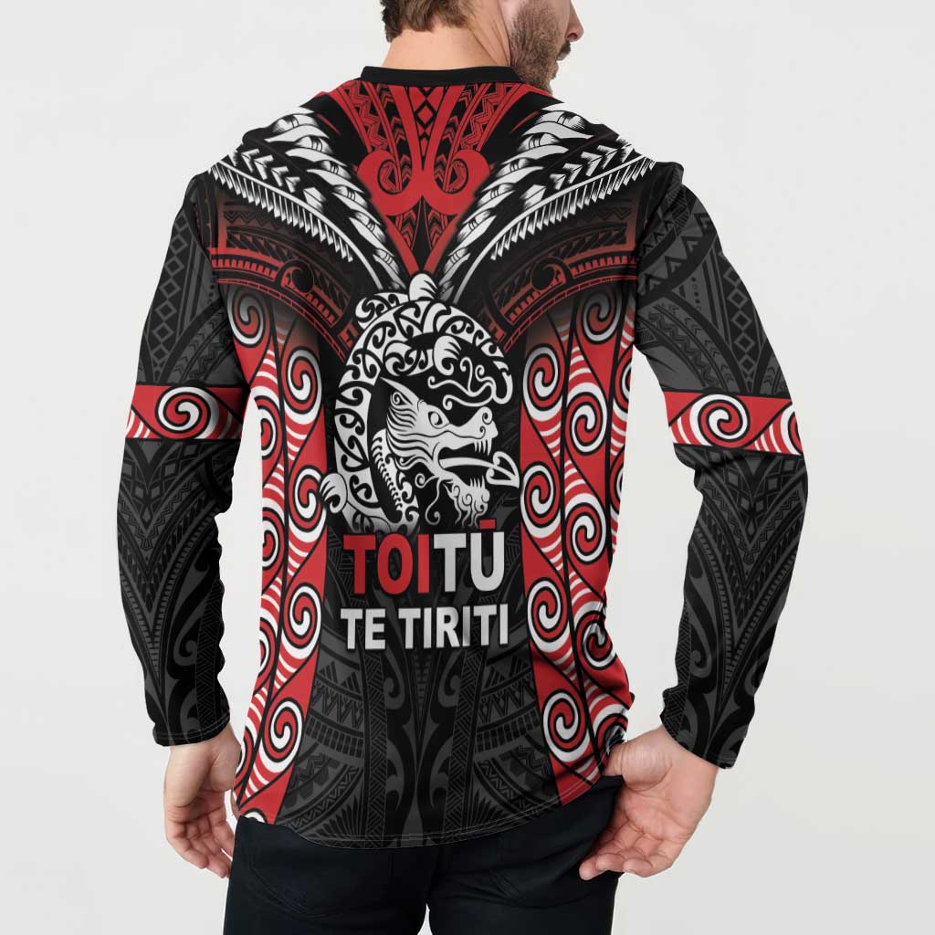 Aotearoa Mana Maori Button Sweatshirt Toitu Te Tiriti