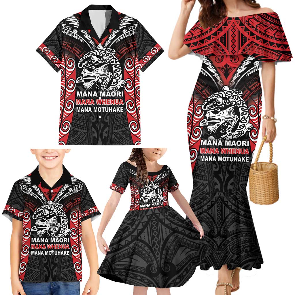 Aotearoa Mana Maori Family Matching Mermaid Dress and Hawaiian Shirt Toitu Te Tiriti LT05 - Polynesian Pride