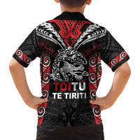 Aotearoa Mana Maori Family Matching Off The Shoulder Long Sleeve Dress and Hawaiian Shirt Toitu Te Tiriti LT05 - Polynesian Pride