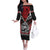 Aotearoa Mana Maori Off The Shoulder Long Sleeve Dress Toitu Te Tiriti