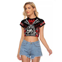 Aotearoa Mana Maori Raglan Cropped T Shirt Toitu Te Tiriti