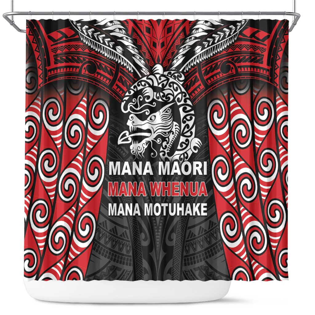 Aotearoa Mana Maori Shower Curtain Toitu Te Tiriti