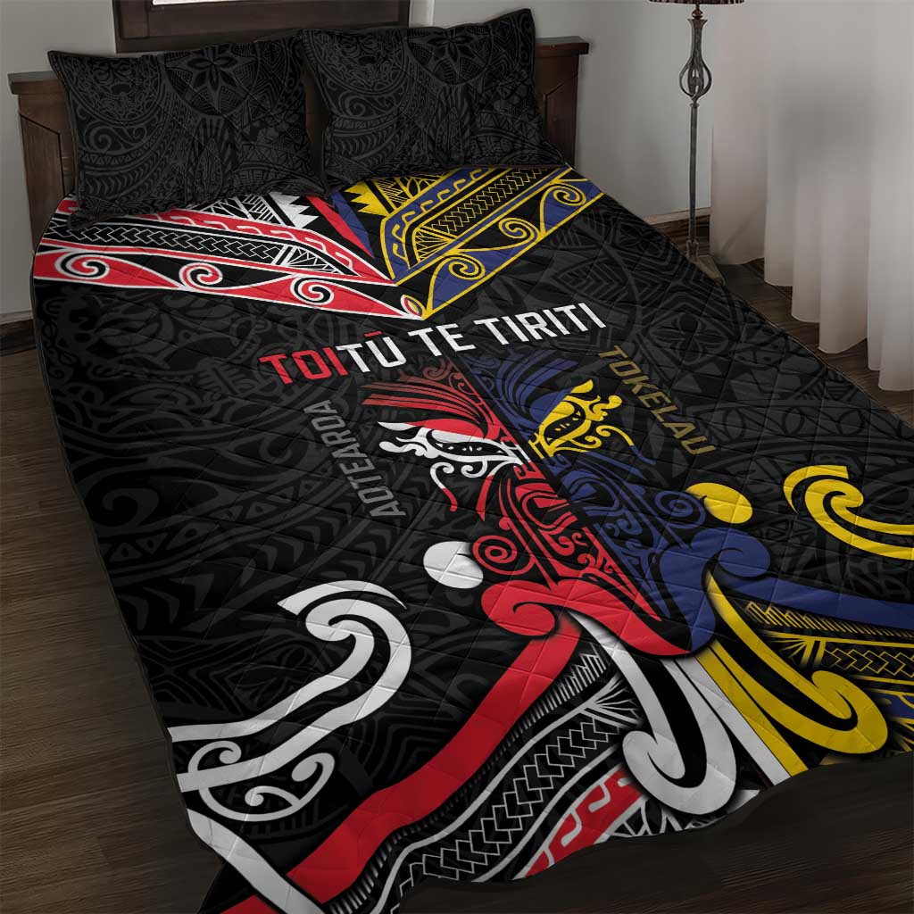 Tokelau And Aotearoa Quilt Bed Set Together For Te Tiriti O Waitangi