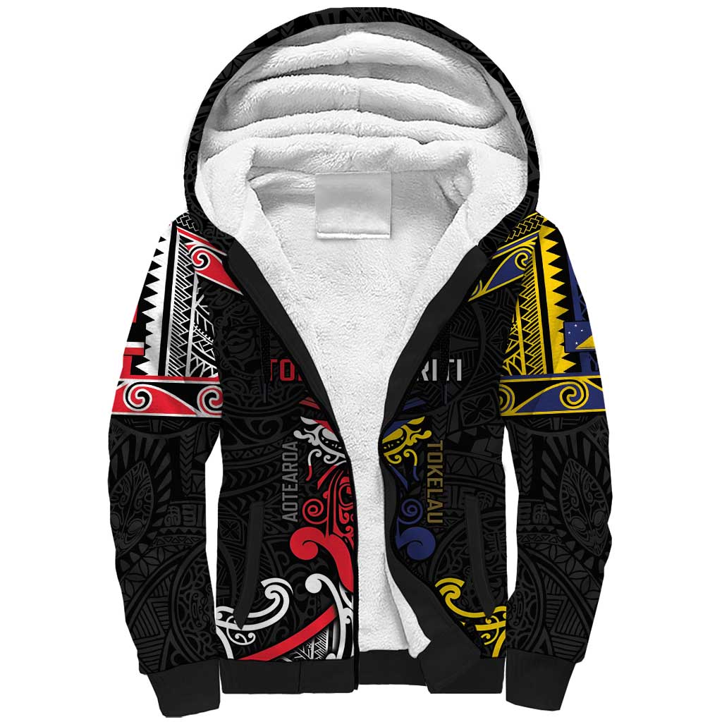 Tokelau And Aotearoa Sherpa Hoodie Together For Te Tiriti O Waitangi