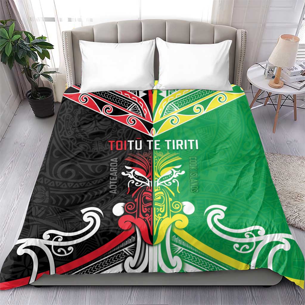 Cook Islands And Aotearoa Bedding Set Together For Te Tiriti O Waitangi LT05 - Polynesian Pride
