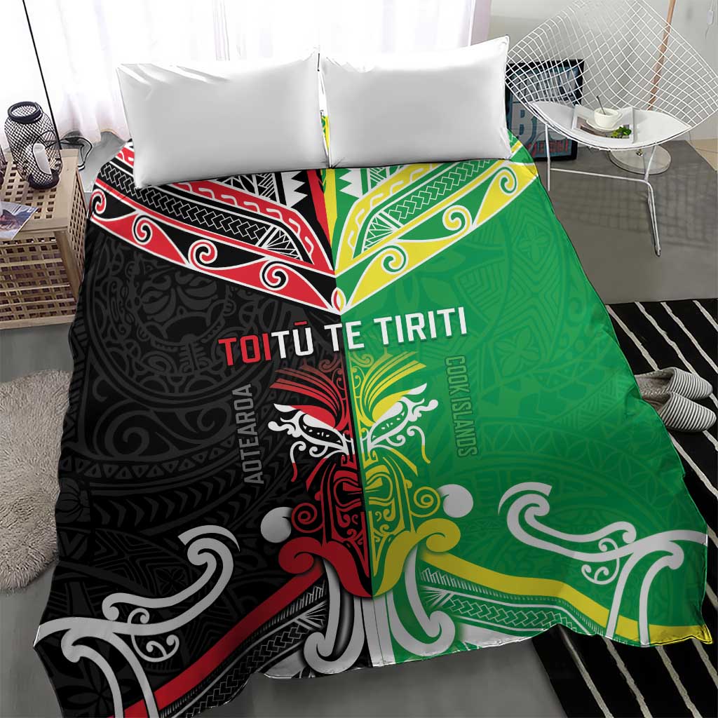 Cook Islands And Aotearoa Bedding Set Together For Te Tiriti O Waitangi LT05 - Polynesian Pride