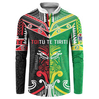 Cook Islands And Aotearoa Button Sweatshirt Together For Te Tiriti O Waitangi