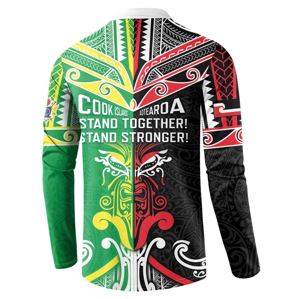 Cook Islands And Aotearoa Button Sweatshirt Together For Te Tiriti O Waitangi