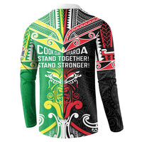 Cook Islands And Aotearoa Button Sweatshirt Together For Te Tiriti O Waitangi