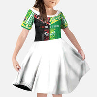 Cook Islands And Aotearoa Family Matching Off Shoulder Maxi Dress and Hawaiian Shirt Together For Te Tiriti O Waitangi