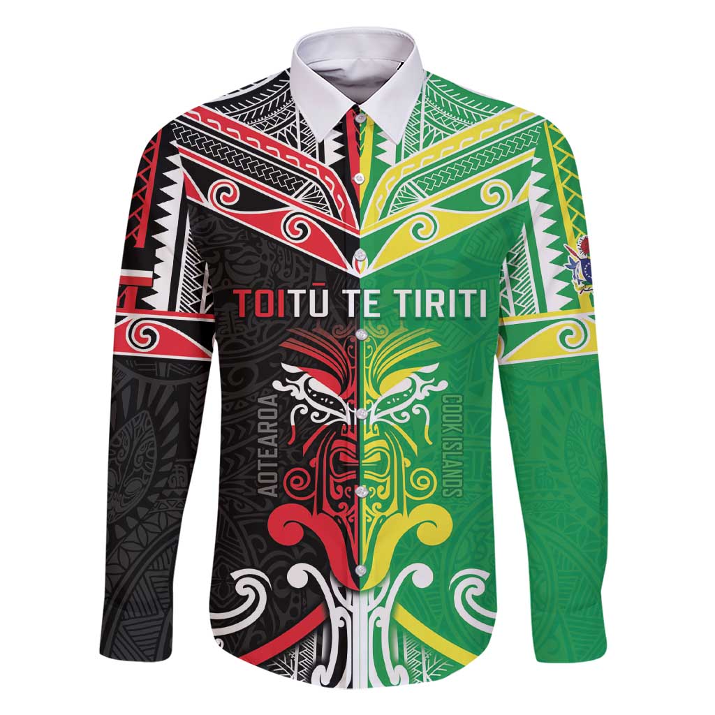 Cook Islands And Aotearoa Family Matching Short Sleeve Bodycon Dress and Hawaiian Shirt Together For Te Tiriti O Waitangi