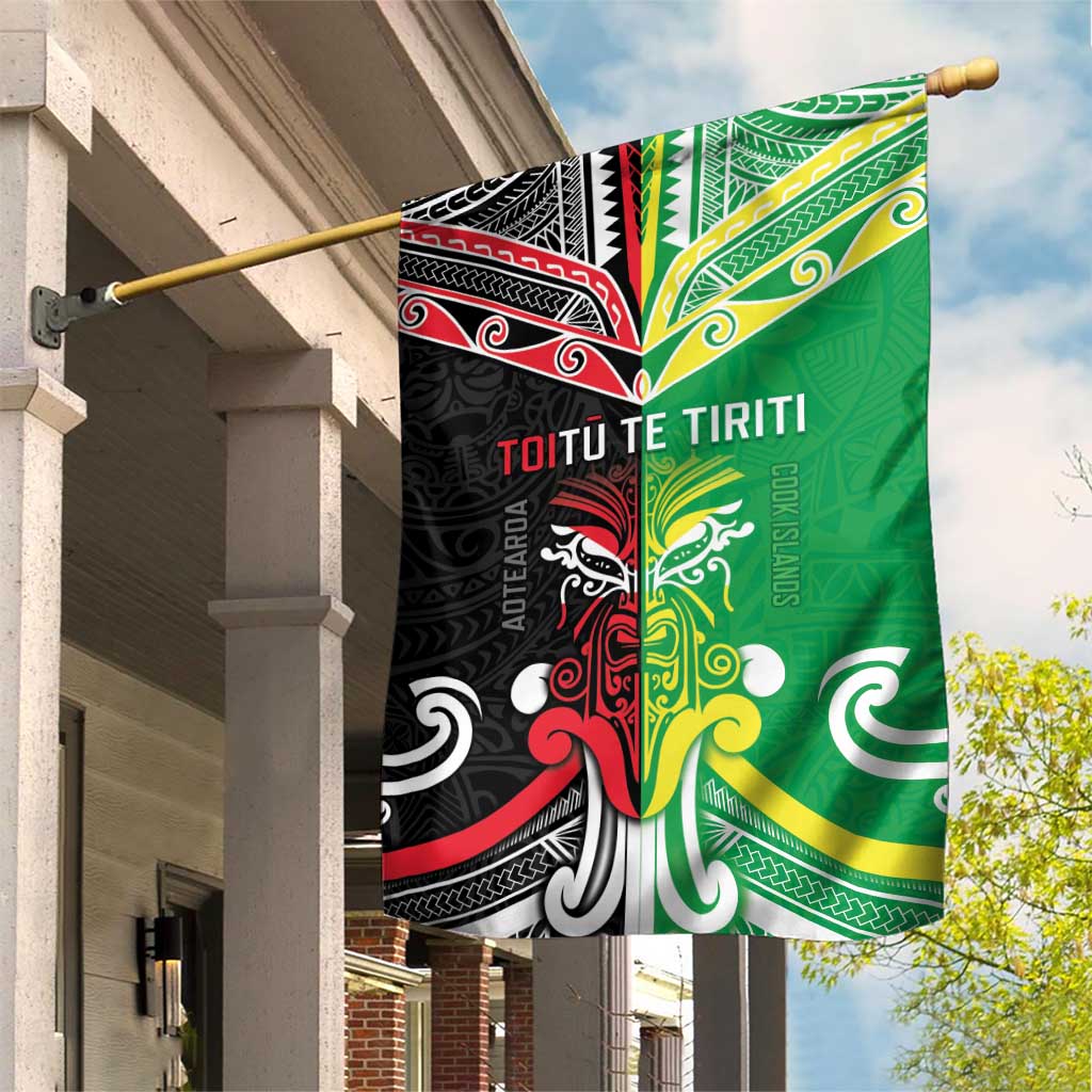 Cook Islands And Aotearoa Garden Flag Together For Te Tiriti O Waitangi