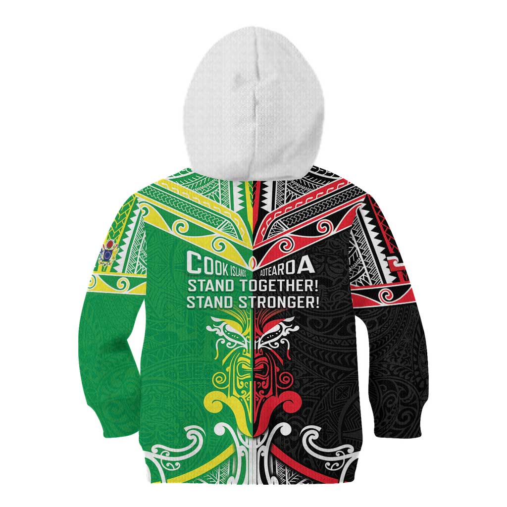 Cook Islands And Aotearoa Kid Hoodie Together For Te Tiriti O Waitangi