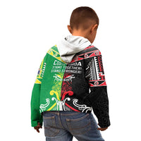 Cook Islands And Aotearoa Kid Hoodie Together For Te Tiriti O Waitangi