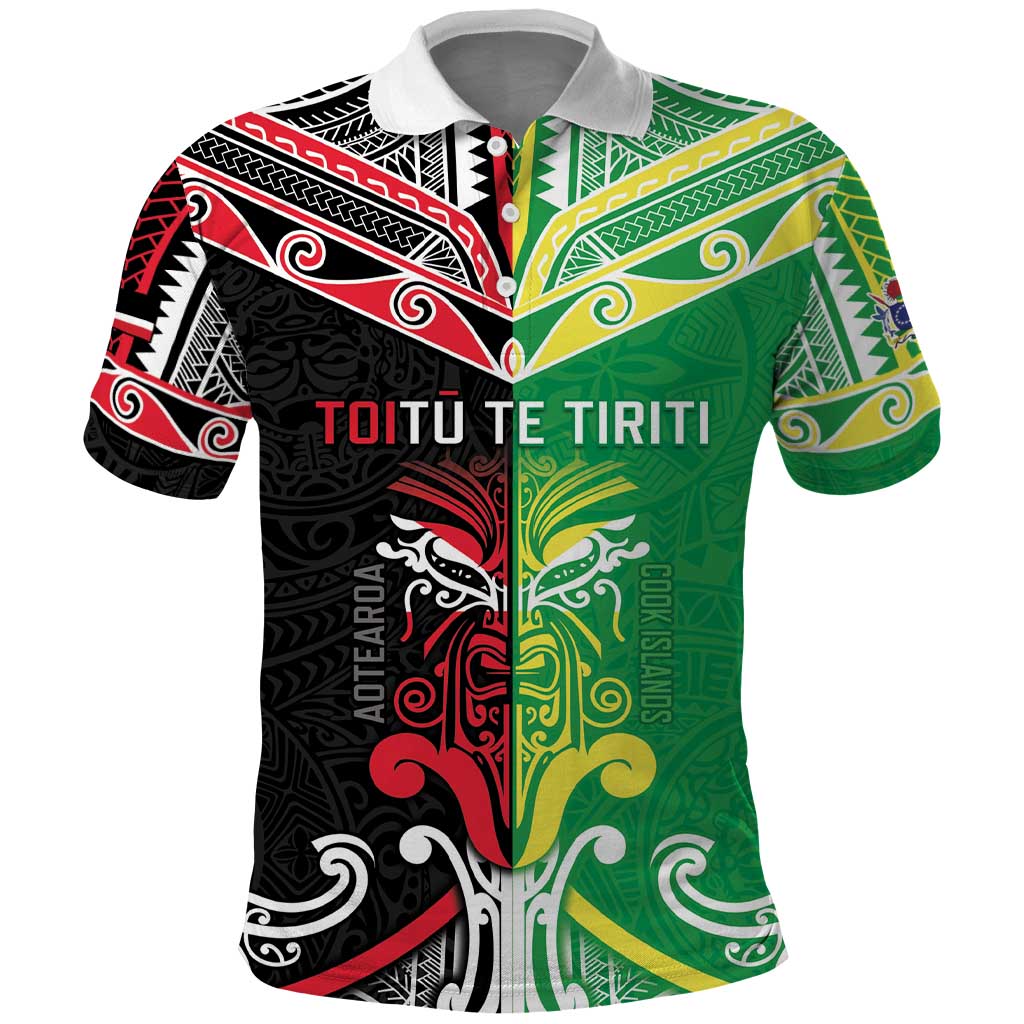 Cook Islands And Aotearoa Polo Shirt Together For Te Tiriti O Waitangi