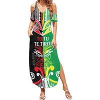 Cook Islands And Aotearoa Summer Maxi Dress Together For Te Tiriti O Waitangi
