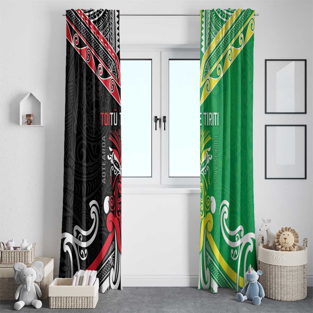 Cook Islands And Aotearoa Window Curtain Together For Te Tiriti O Waitangi