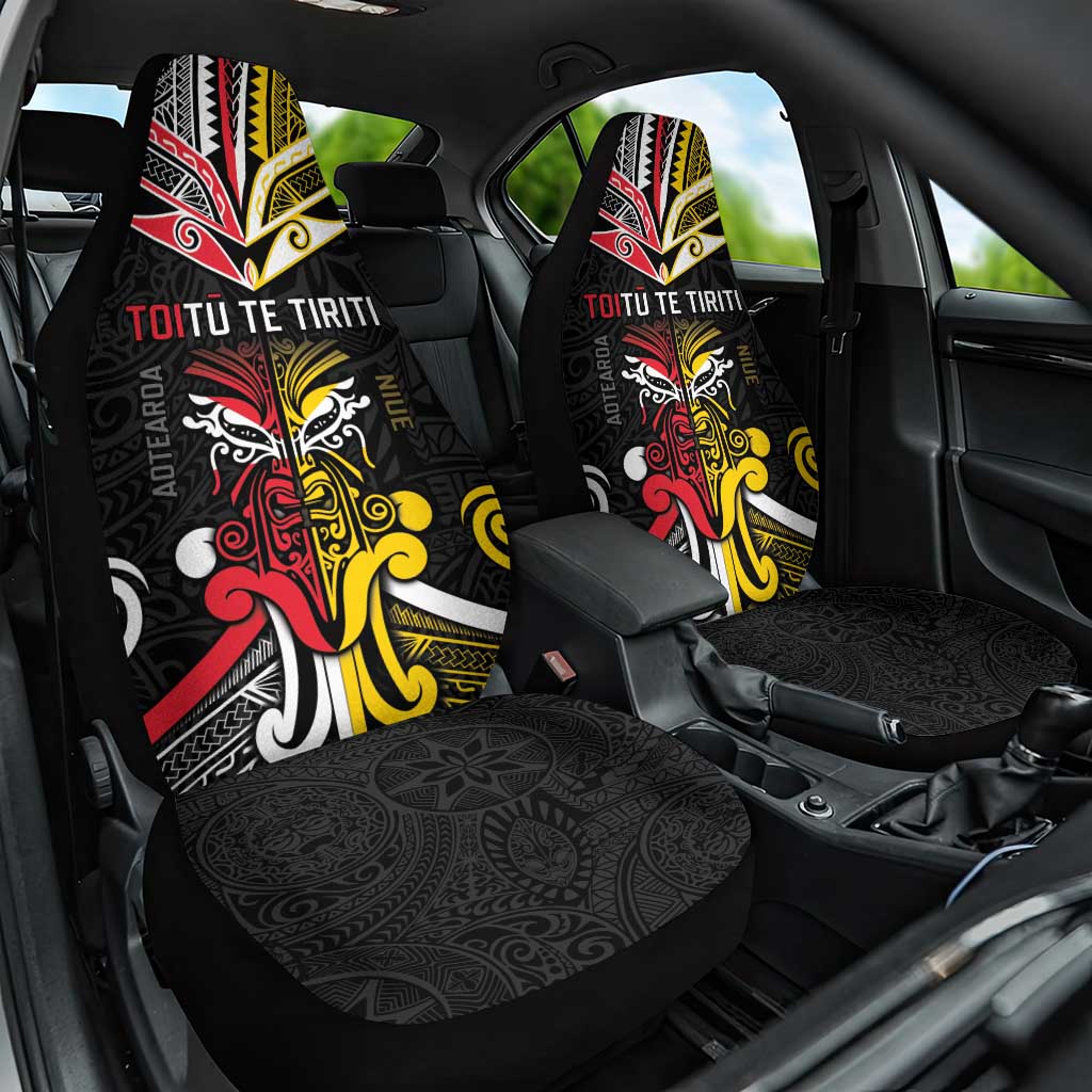 Niue And Aotearoa Car Seat Cover Together For Te Tiriti O Waitangi