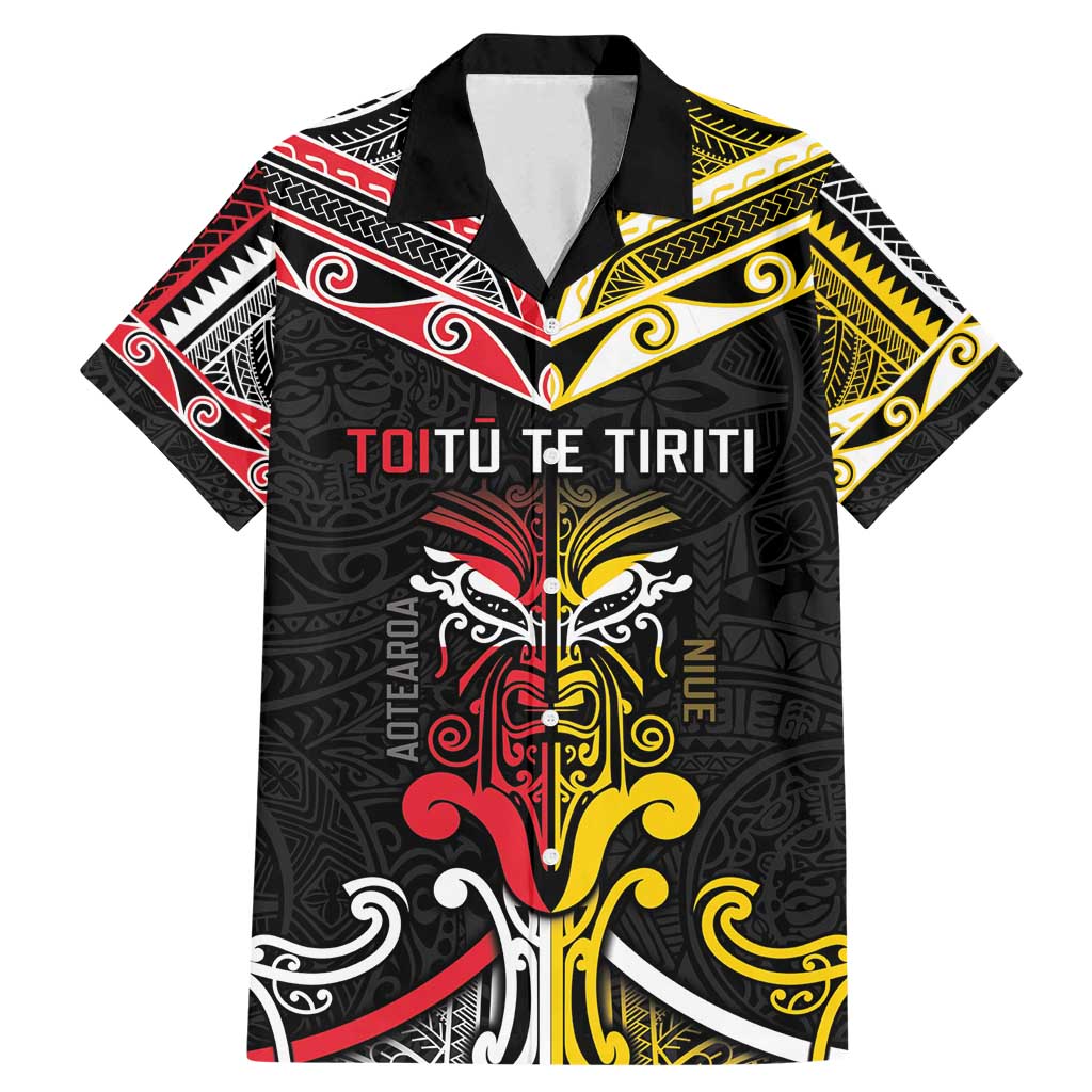 Niue And Aotearoa Family Matching Mermaid Dress and Hawaiian Shirt Together For Te Tiriti O Waitangi