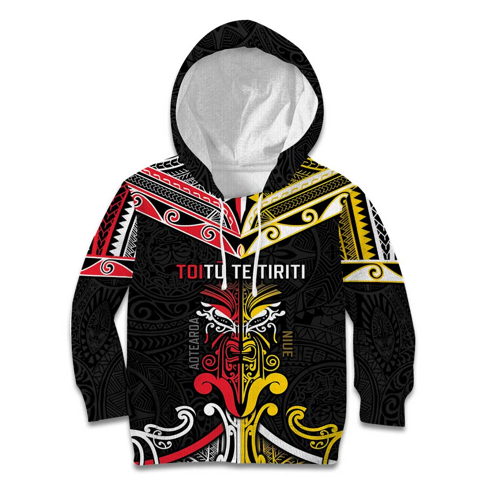 Niue And Aotearoa Kid Hoodie Together For Te Tiriti O Waitangi