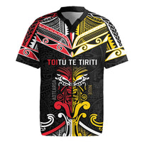 Niue And Aotearoa Rugby Jersey Together For Te Tiriti O Waitangi LT05 Black - Polynesian Pride