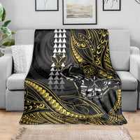 Hawaii Ikaika Warrior Helmet Blanket Gold Style LT05 - Polynesian Pride