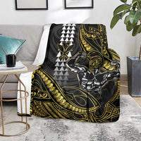 Hawaii Ikaika Warrior Helmet Blanket Gold Style LT05 - Polynesian Pride