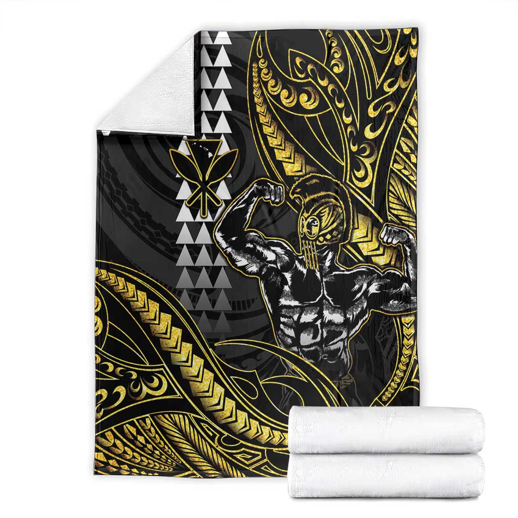 Hawaii Ikaika Warrior Helmet Blanket Gold Style LT05 - Polynesian Pride