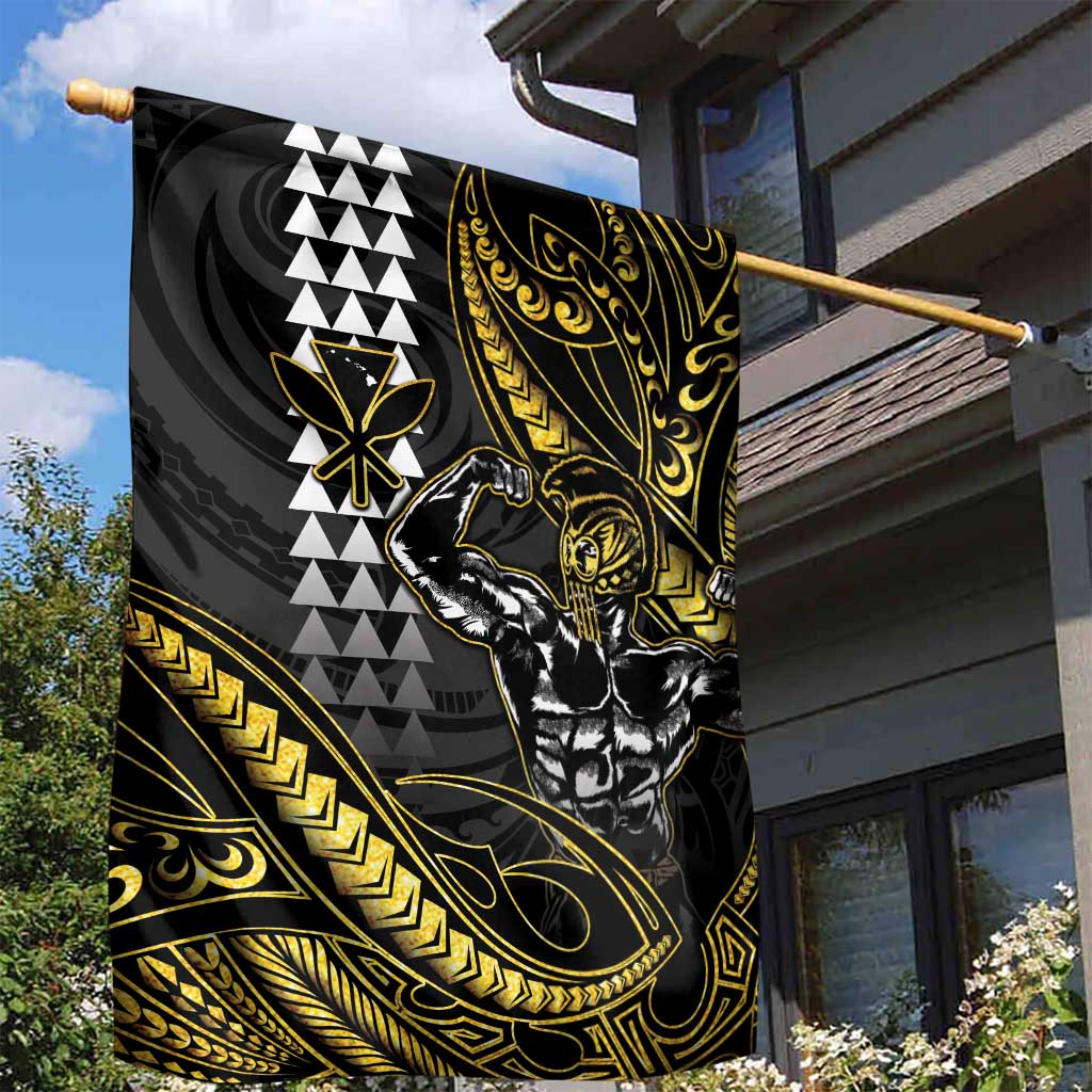 Hawaii Ikaika Warrior Helmet Garden Flag Gold Style LT05 - Polynesian Pride