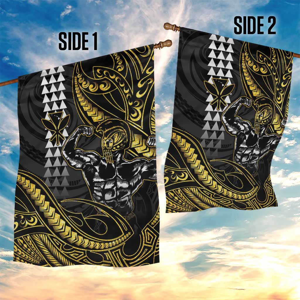 Hawaii Ikaika Warrior Helmet Garden Flag Gold Style LT05 - Polynesian Pride
