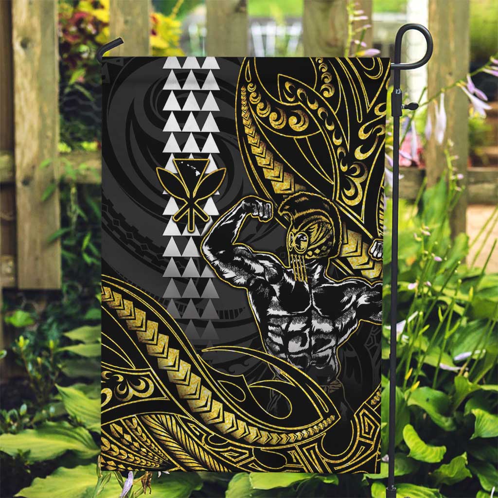 Hawaii Ikaika Warrior Helmet Garden Flag Gold Style LT05 Garden Flag Gold - Polynesian Pride