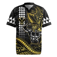 Hawaii Ikaika Warrior Helmet Rugby Jersey Gold Style LT05 Gold - Polynesian Pride