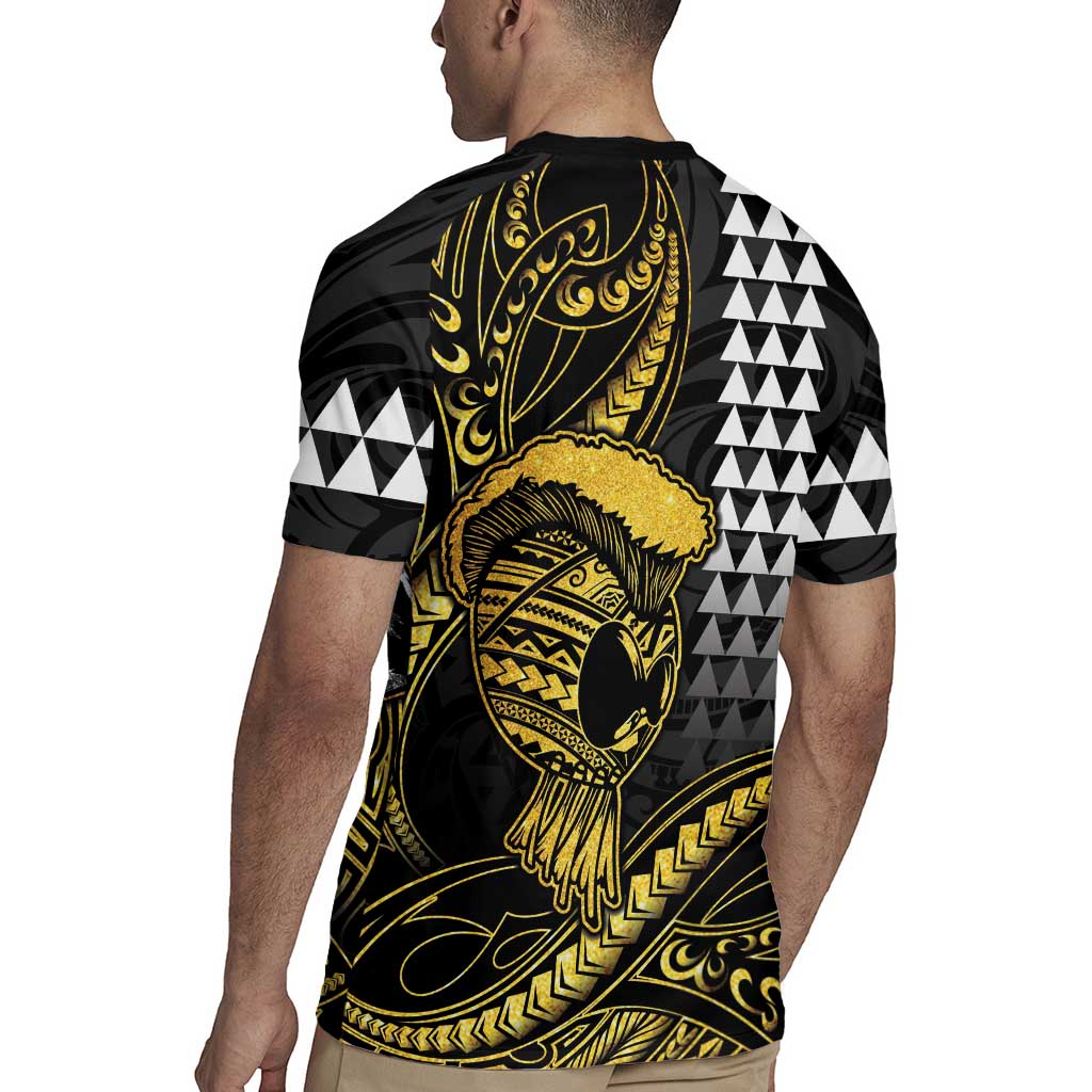 Hawaii Ikaika Warrior Helmet Rugby Jersey Gold Style LT05 - Polynesian Pride
