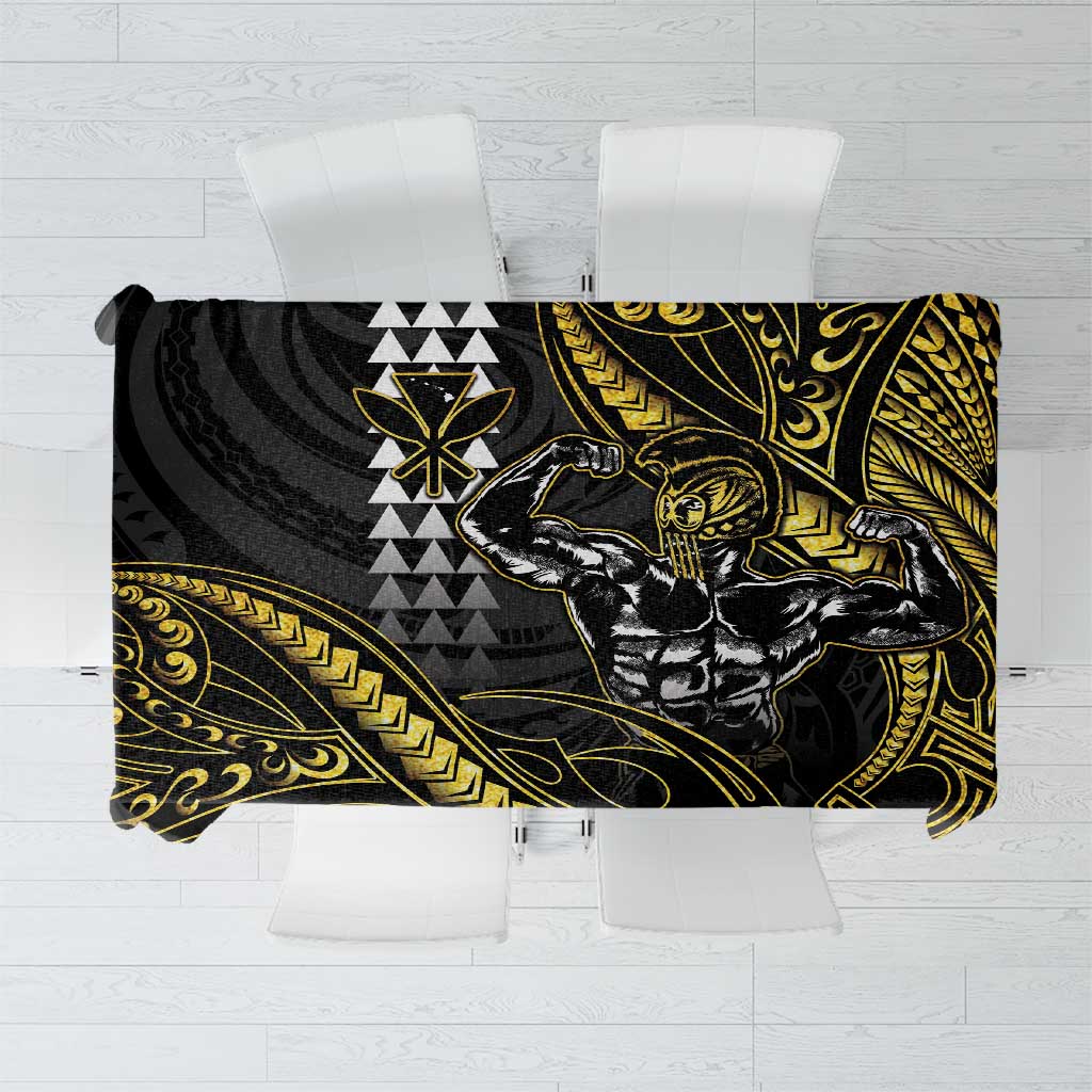 Hawaii Ikaika Warrior Helmet Tablecloth Gold Style LT05 Gold - Polynesian Pride