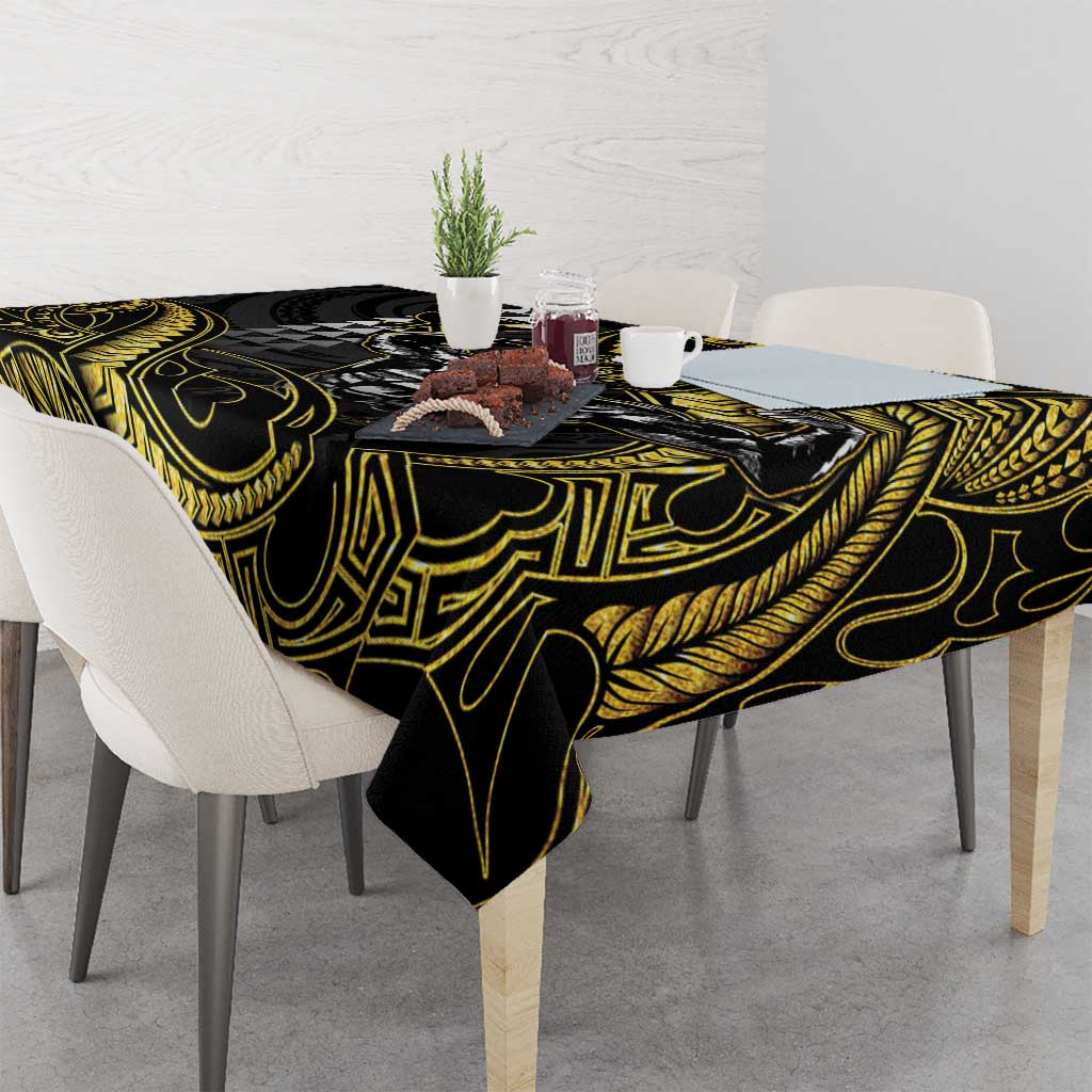 Hawaii Ikaika Warrior Helmet Tablecloth Gold Style LT05 - Polynesian Pride
