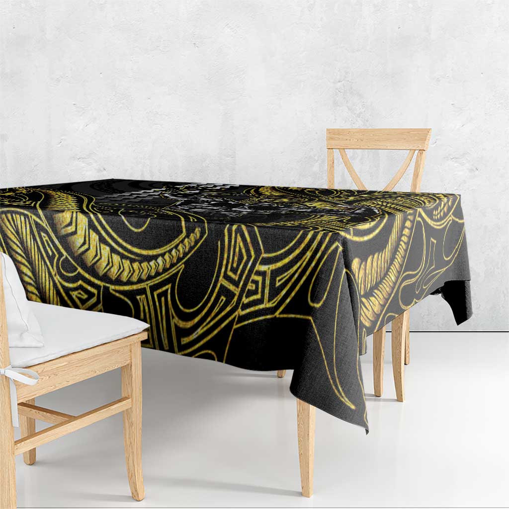 Hawaii Ikaika Warrior Helmet Tablecloth Gold Style LT05 - Polynesian Pride
