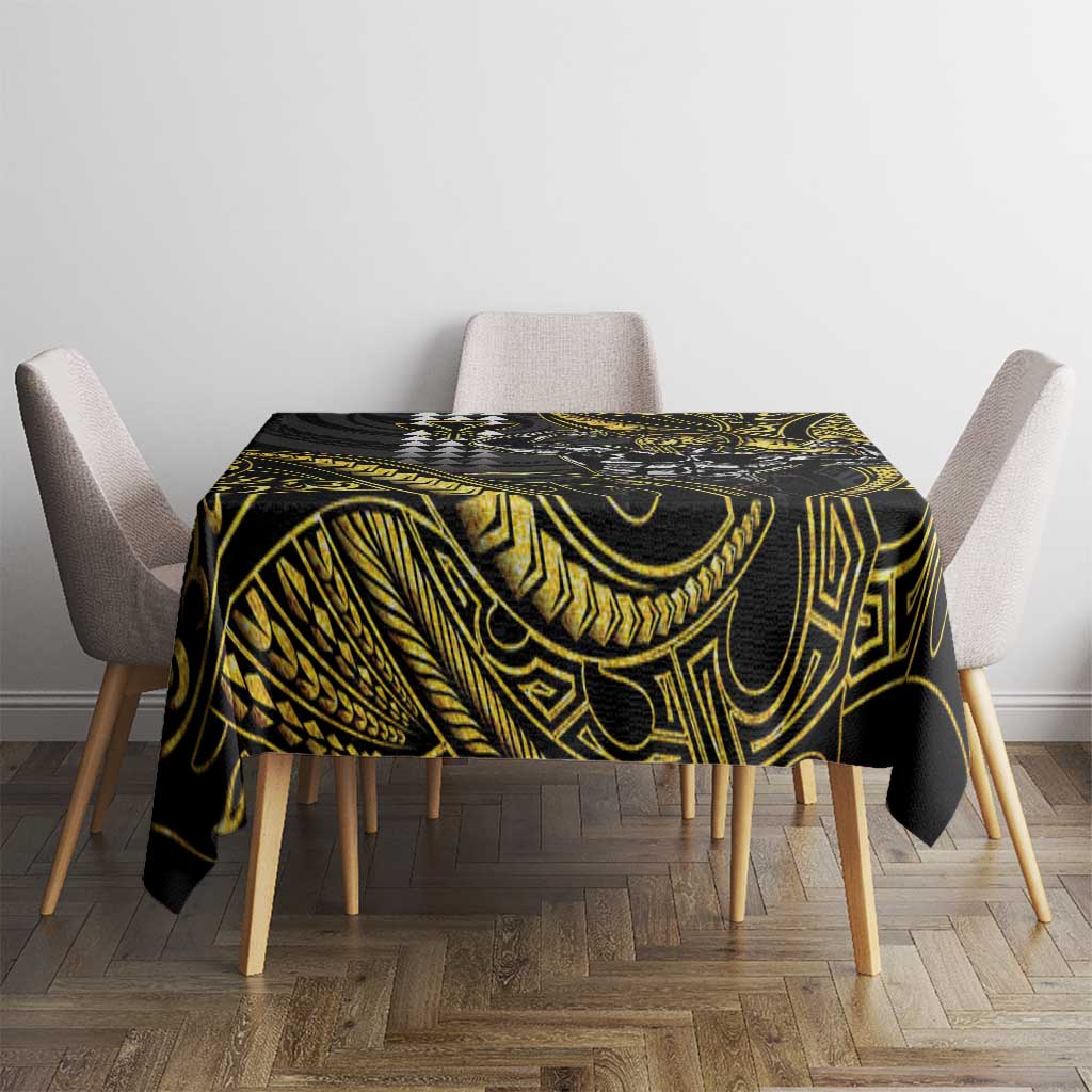 Hawaii Ikaika Warrior Helmet Tablecloth Gold Style LT05 - Polynesian Pride
