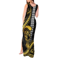 Hawaii Ikaika Warrior Helmet Tank Maxi Dress Gold Style LT05 - Polynesian Pride