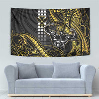 Hawaii Ikaika Warrior Helmet Tapestry Gold Style LT05 - Polynesian Pride