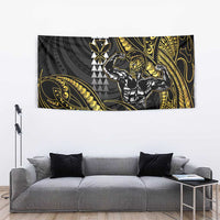 Hawaii Ikaika Warrior Helmet Tapestry Gold Style LT05 - Polynesian Pride