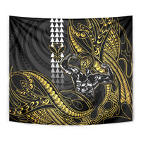 Hawaii Ikaika Warrior Helmet Tapestry Gold Style LT05 - Polynesian Pride