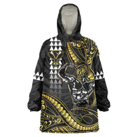 Hawaii Ikaika Warrior Helmet Wearable Blanket Hoodie Gold Style LT05 One Size Gold - Polynesian Pride