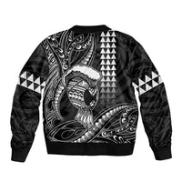 Hawaii Ikaika Warrior Helmet Bomber Jacket Black Tribal Tattoo LT05 - Polynesian Pride