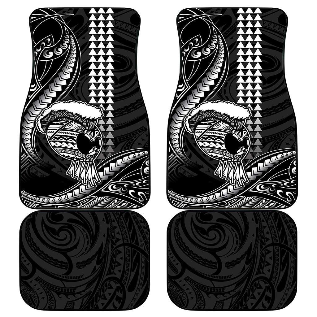 Hawaii Ikaika Warrior Helmet Car Mats Black Tribal Tattoo