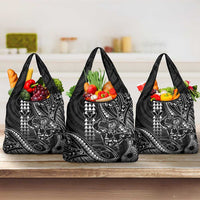 Hawaii Ikaika Warrior Helmet Grocery Bag Black Tribal Tattoo LT05 3-pack One Size Black - Polynesian Pride