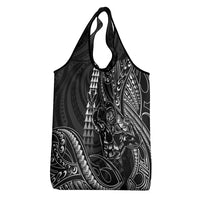 Hawaii Ikaika Warrior Helmet Grocery Bag Black Tribal Tattoo LT05 - Polynesian Pride