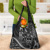 Hawaii Ikaika Warrior Helmet Grocery Bag Black Tribal Tattoo LT05 - Polynesian Pride