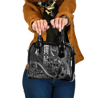 Hawaii Ikaika Warrior Helmet Shoulder Handbag Black Tribal Tattoo LT05 One Size Black - Polynesian Pride