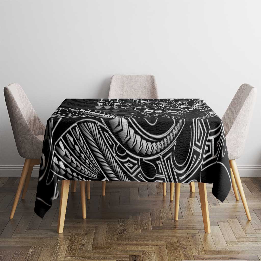 Hawaii Ikaika Warrior Helmet Tablecloth Black Tribal Tattoo LT05 - Polynesian Pride